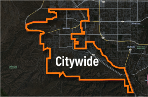 Map outlining Herriman's city boundary with "Citywide" in text