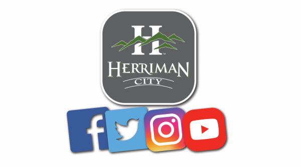 Herriman Logo next to major social media logos