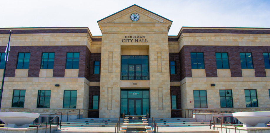Main entrance of the Herriman City Hall