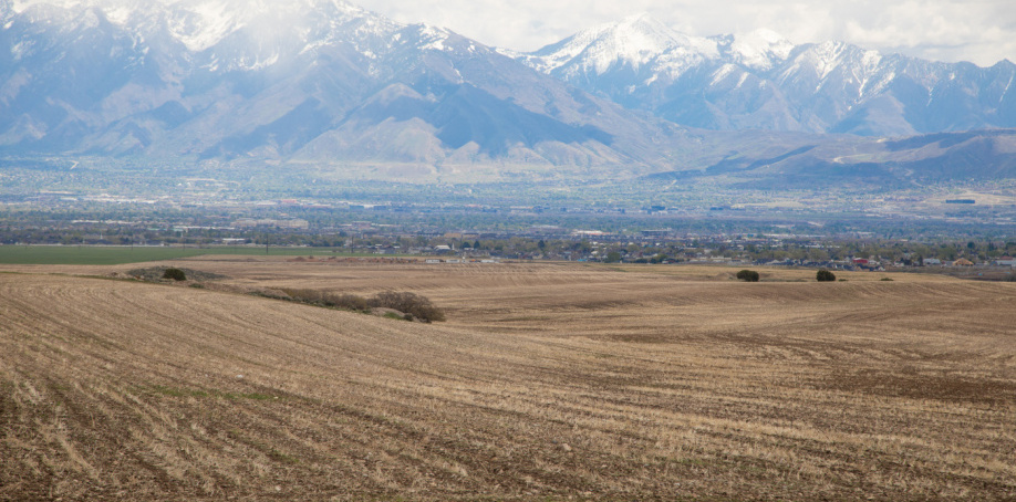 A view of the land which Olympia Hills will be built on looking from Utah state road 111 southeast toward Herriman.