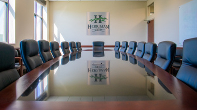 Picture of a conference room table and chairs inside the Herriman City Hall