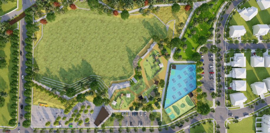 Mountain Ridge park concept overhead view