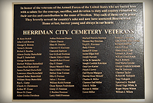 Image of a list of veterans buried in the cemetery