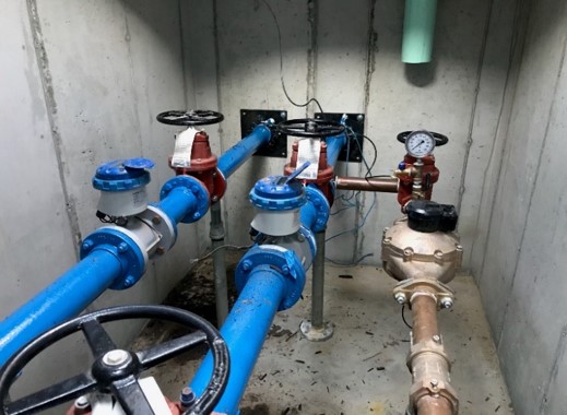 Several large pipes and valves